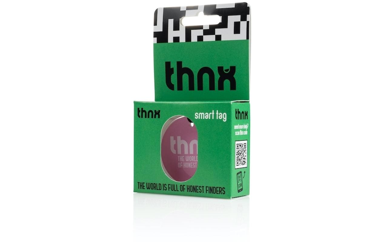 Thnxtags Schlüsselanhänger Tag L für Thnx Tags App – App-kompatibel, Pink, 50 × 50 mm