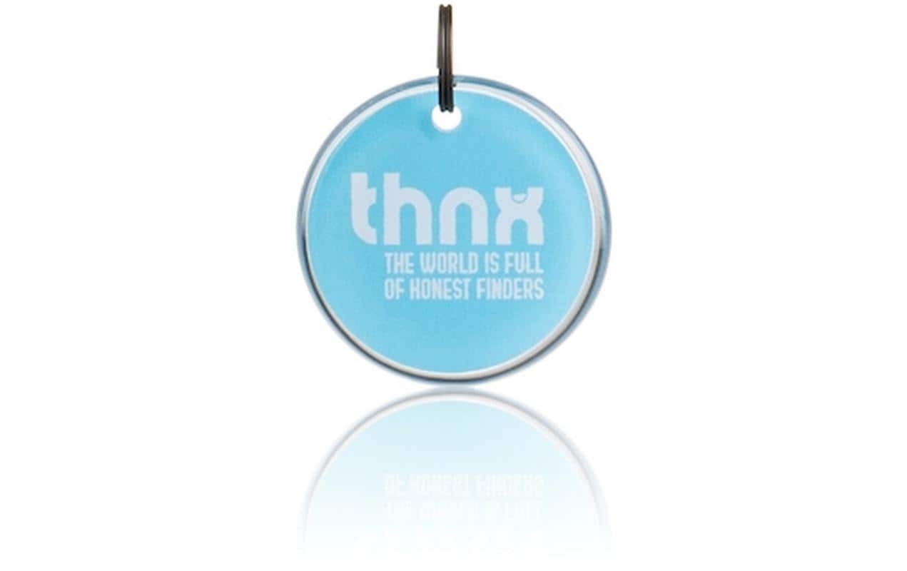 Thnxtags Schlüsselanhänger Smart Pack XL für Thnx Tags App – Blau, 34 × 34 mm