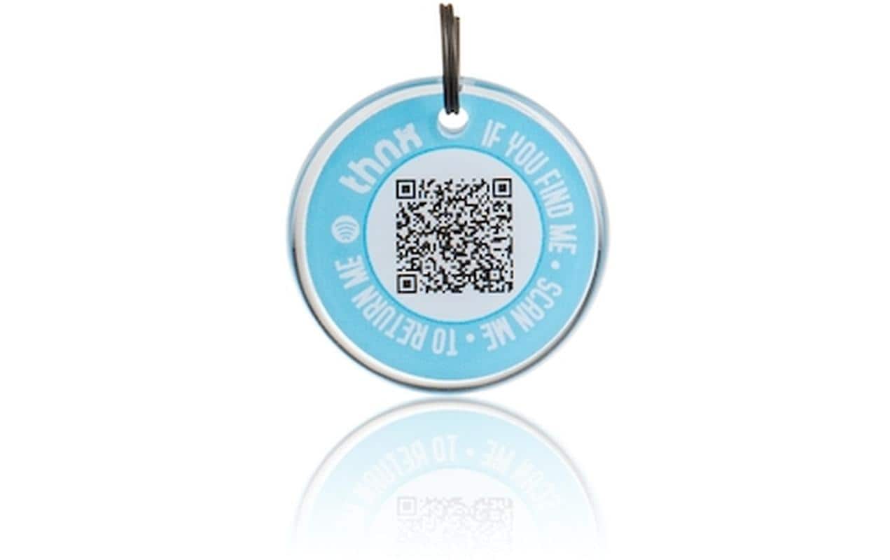 Thnxtags Schlüsselanhänger Smart Pack XL für Thnx Tags App – Blau, 34 × 34 mm