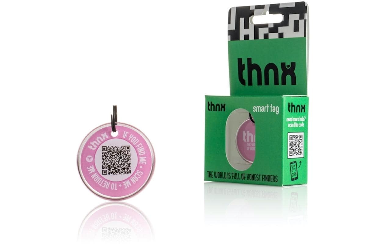 Thnxtags Tag M – Bluetooth-Tracker – für Thnx Tags App – Pink