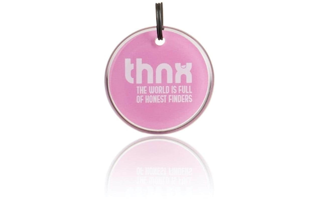 Thnxtags SmartTag-Schlüsselanhänger Smart Pack XL für Thnx Tags App – App-kompatibel, Pink, 50 × 34 mm