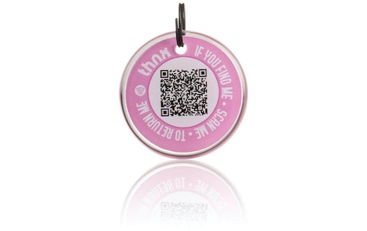 Thnxtags SmartTag-Schlüsselanhänger Smart Pack XL für Thnx Tags App – App-kompatibel, Pink, 50 × 34 mm