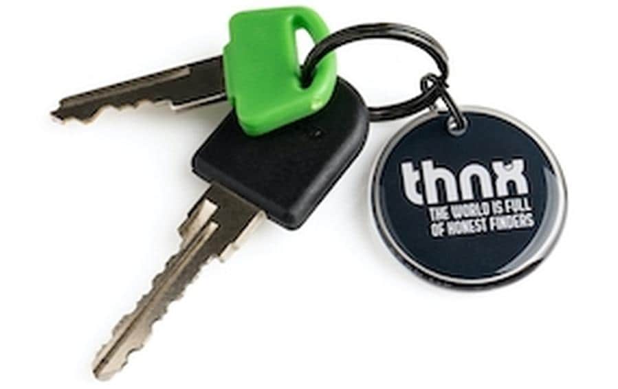 Thnxtags Schlüsselanhänger Tag M für Thnx Tags App – App-kompatibel, Schwarz, 34 × 34 mm