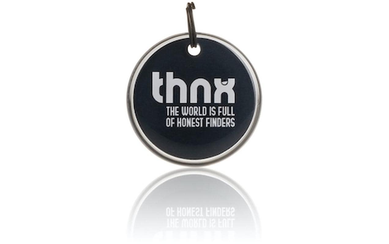 Thnxtags Schlüsselanhänger Tag M für Thnx Tags App – App-kompatibel, Schwarz, 34 × 34 mm