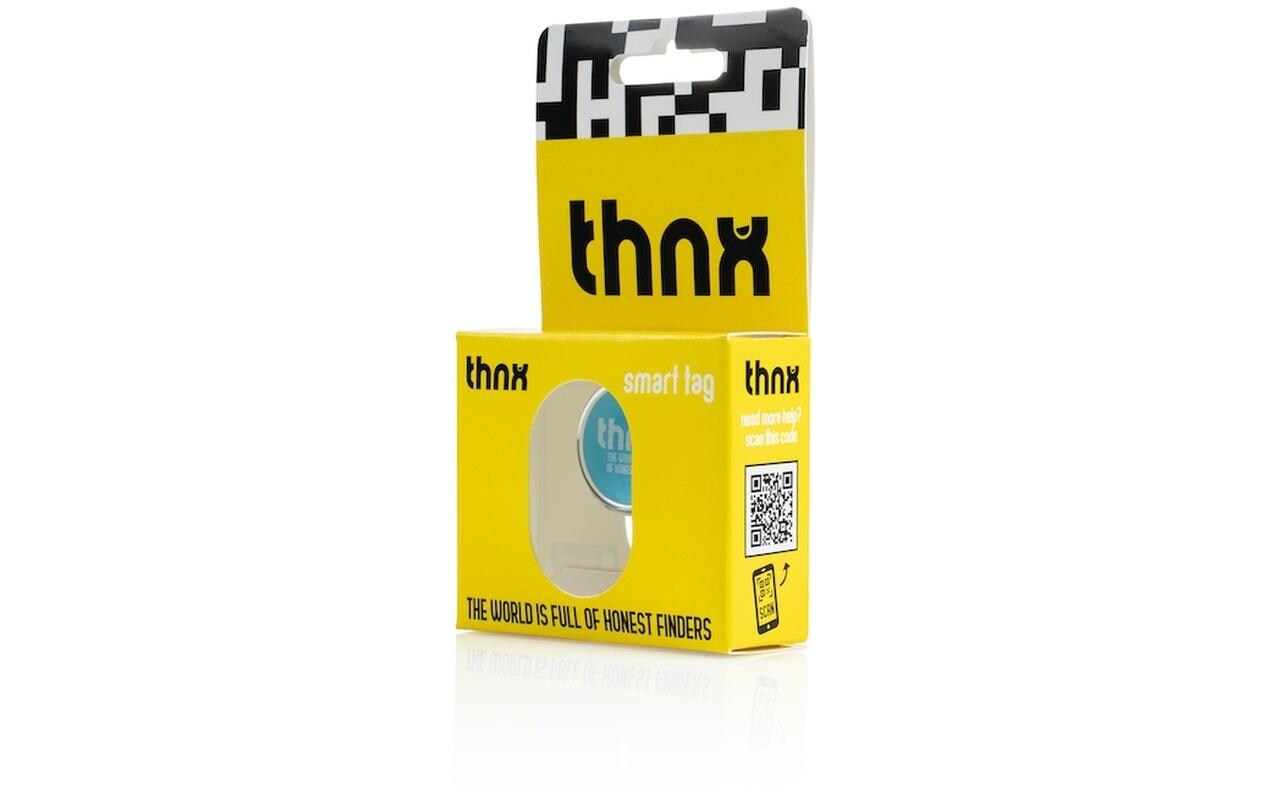 Thnxtags Schlüsselanhänger thnx tag S für Thnx Tags App – App-kompatibel, Blau, 28 × 28 mm