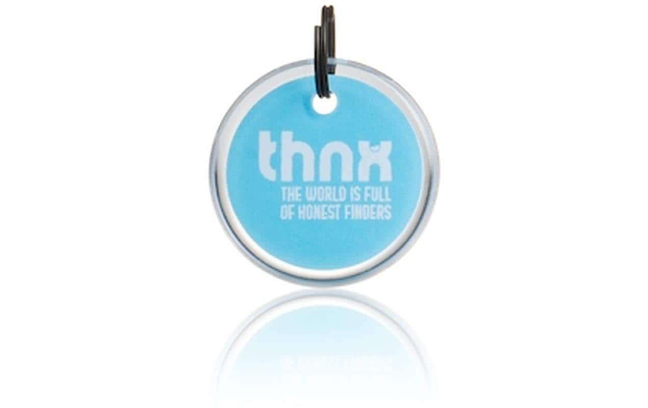 Thnxtags Schlüsselanhänger Smart Pack XL für Thnx Tags App – Blau, 34 × 34 mm