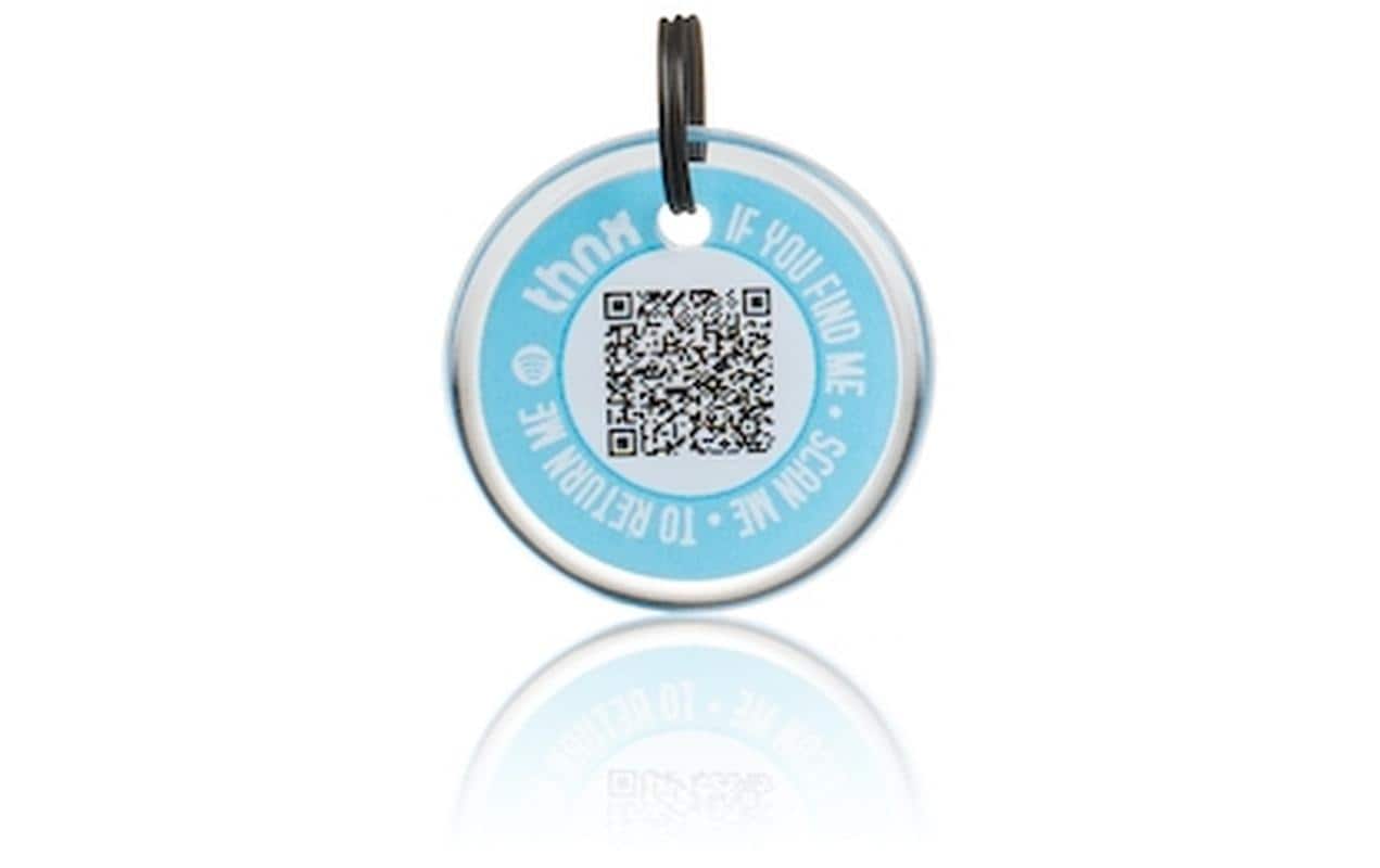 Thnxtags Schlüsselanhänger Smart Pack XL für Thnx Tags App – Blau, 34 × 34 mm