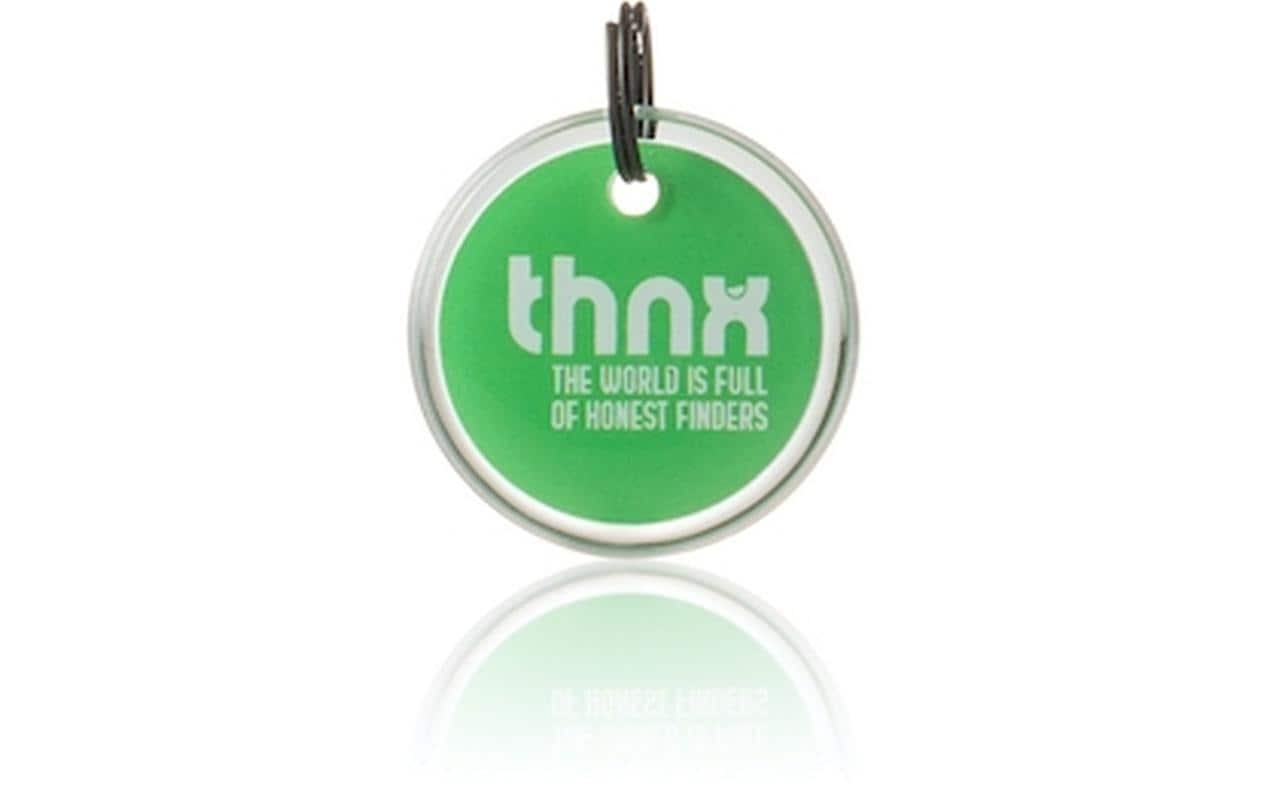 Thnxtags Thnx Tags Schlüsselanhänger – 34 × 34 mm, grün – für Thnx Tags App