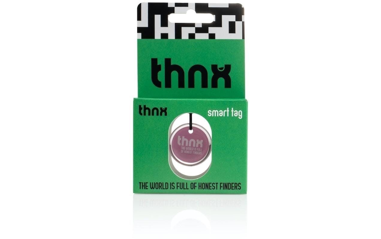 Thnxtags Schlüsselanhänger thnx tag S für Thnx Tags App – App-kompatibel, Pink, 28 × 28 mm