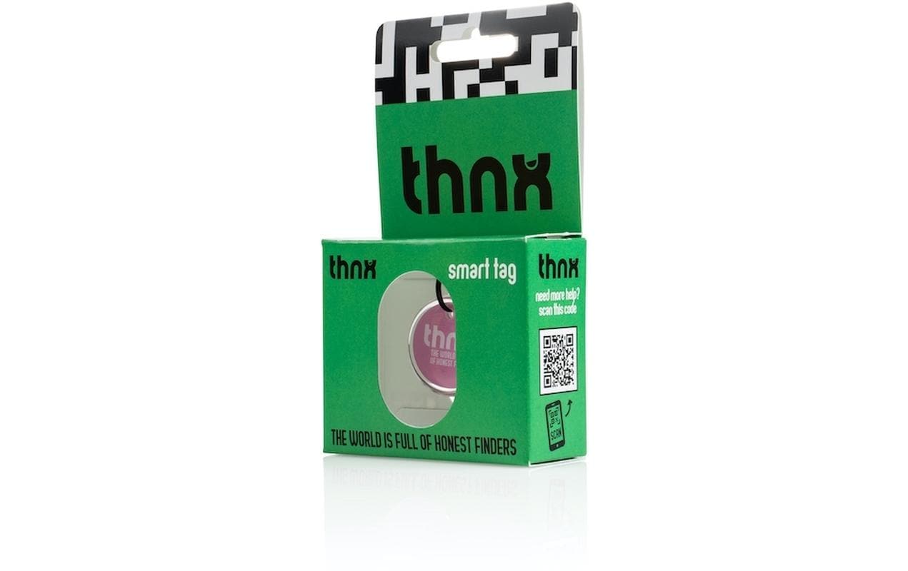 Thnxtags Schlüsselanhänger thnx tag S für Thnx Tags App – App-kompatibel, Pink, 28 × 28 mm