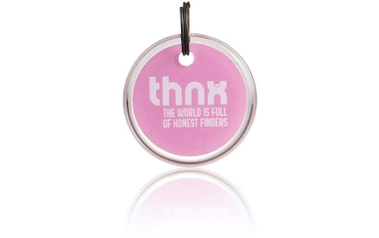 Thnxtags Schlüsselanhänger thnx tag S für Thnx Tags App – App-kompatibel, Pink, 28 × 28 mm