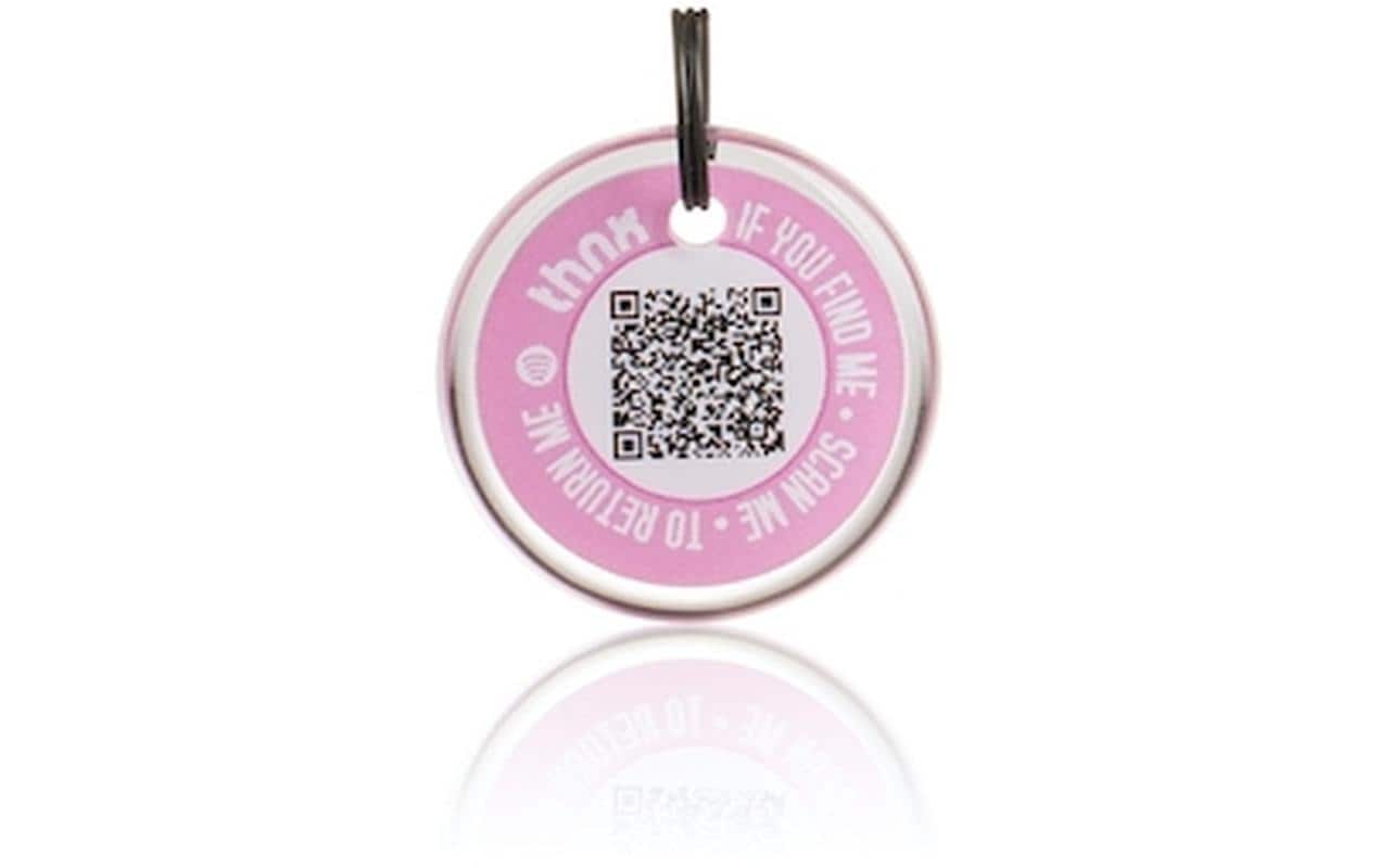 Thnxtags SmartTag-Schlüsselanhänger Smart Pack XL für Thnx Tags App – App-kompatibel, Pink, 50 × 34 mm