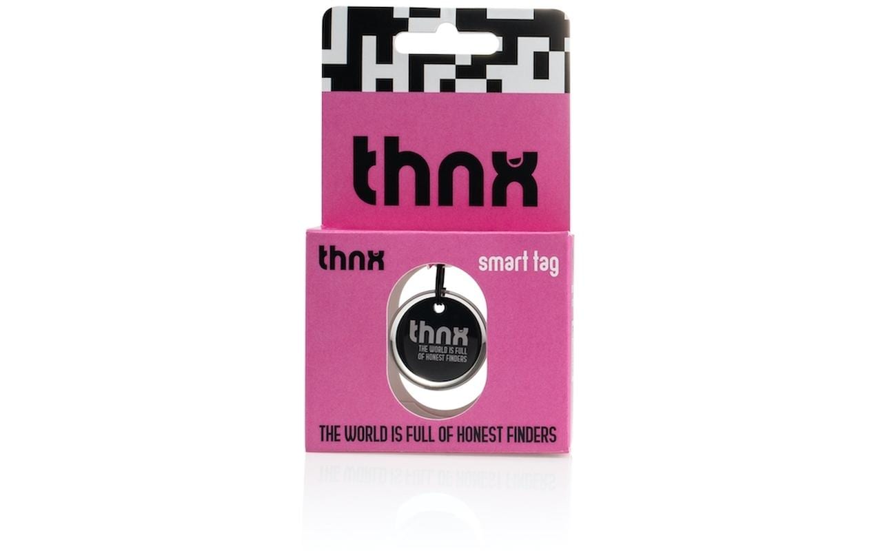 Thnxtags Thnx Tags Schlüsselanhänger Tag S für Thnx Tags App – App-kompatibel, Schwarz, 28 × 28 mm