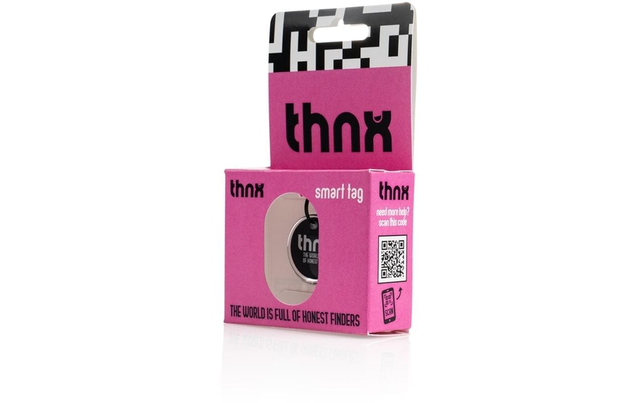 Thnxtags Thnx Tags Schlüsselanhänger Tag S für Thnx Tags App – App-kompatibel, Schwarz, 28 × 28 mm