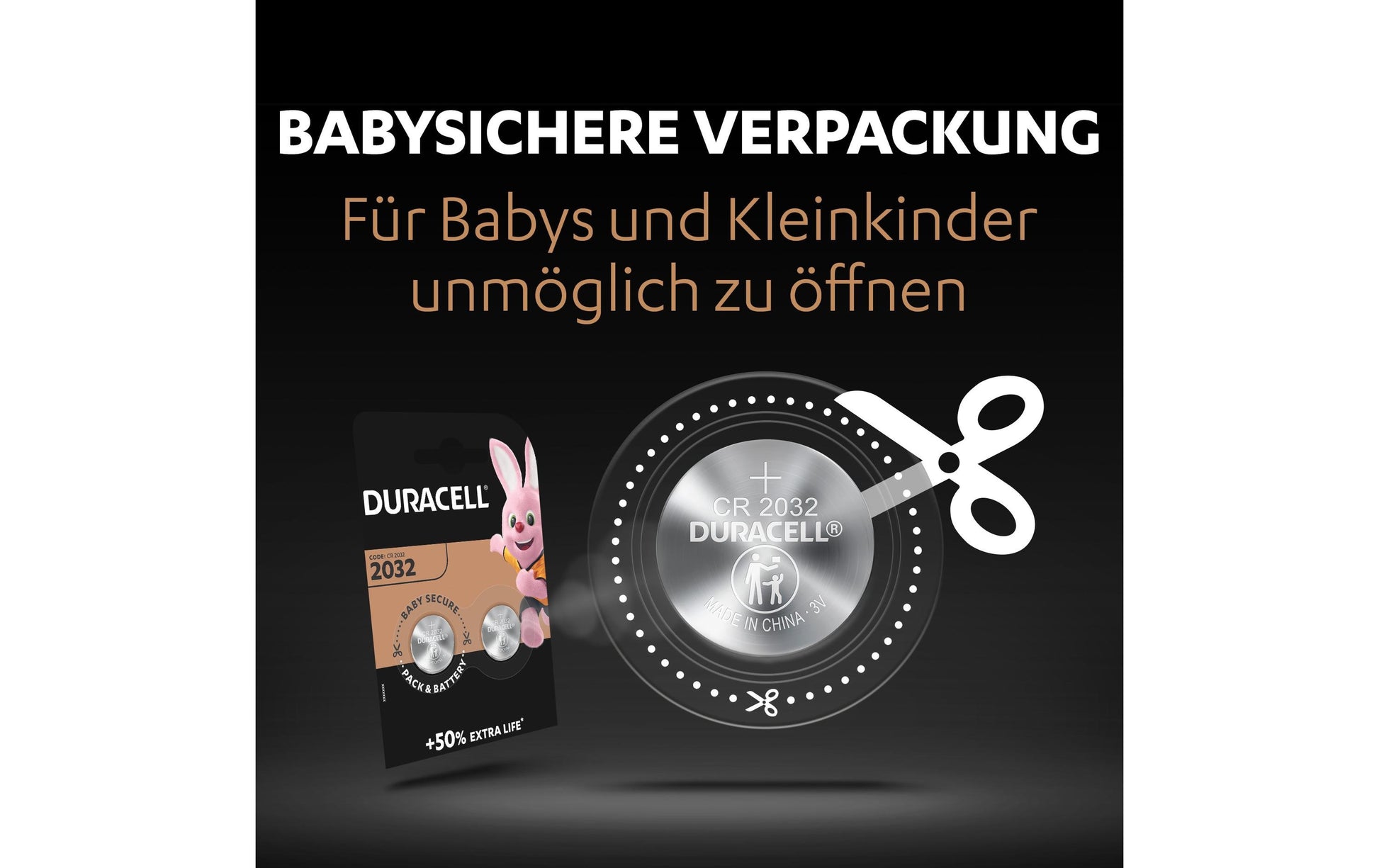 Duracell Knopfzellen CR2032, Lithium, 3 V – 2 Stk.