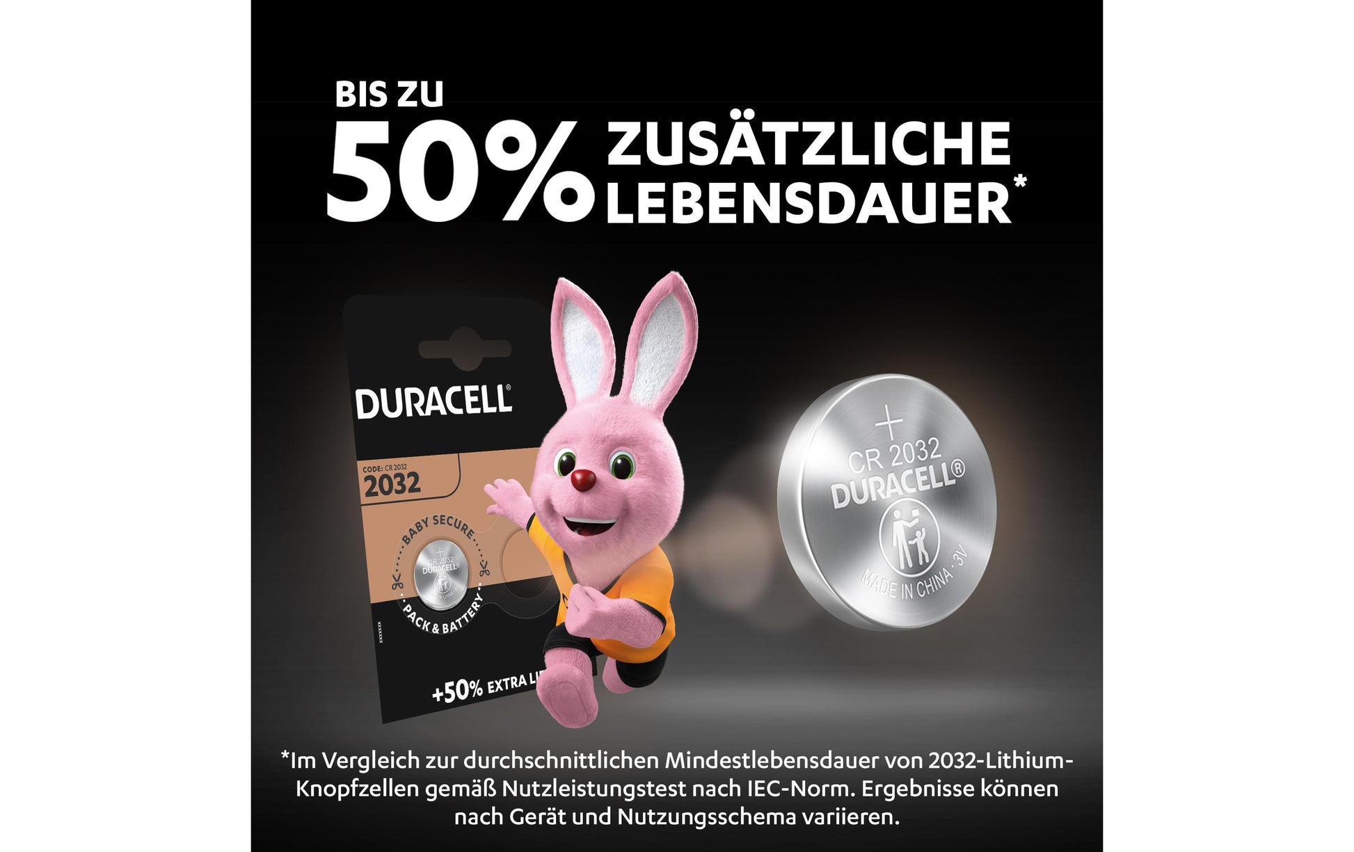 Duracell Knopfzellen CR2032, Lithium, 3 V – 2 Stk.