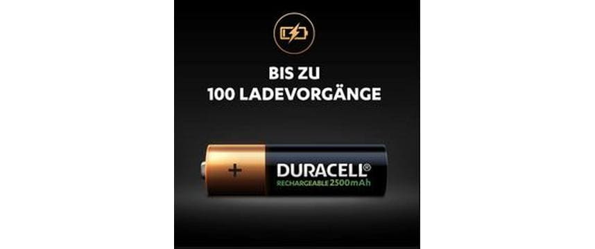 Duracell AA Akkus, NiMH, 2500 mAh, 1,2 V – 2 Stk.