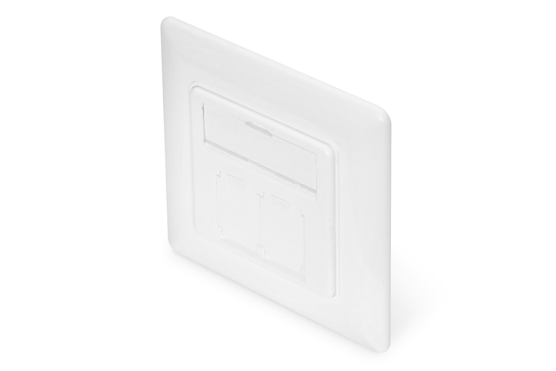 Digitus Keystone-Frontplatte – 1× Modul, 80× 80 mm, schraubenlos, weiss, 1 Stück, für Keystone-Module