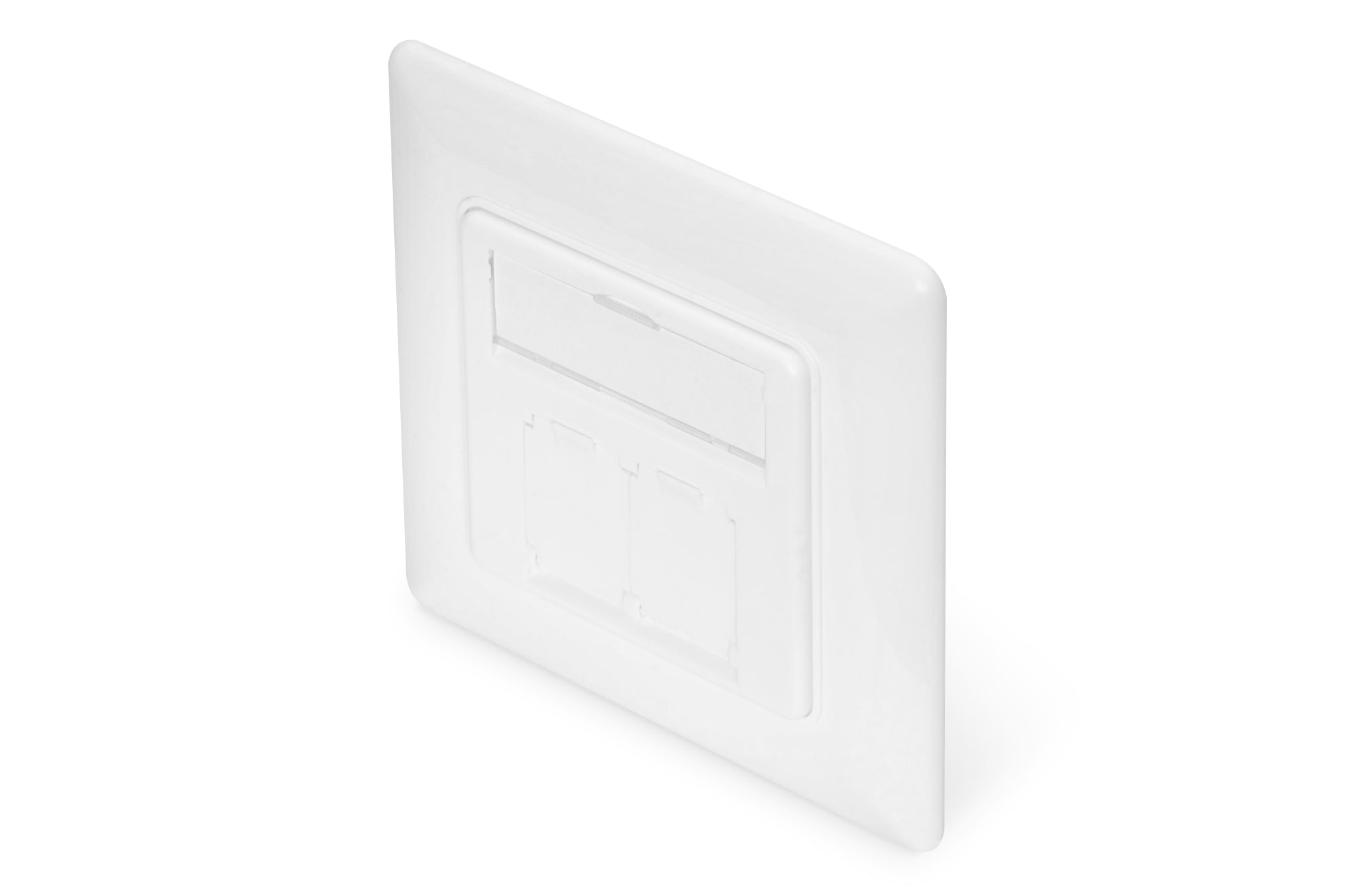 Digitus Keystone-Frontplatte – 1× Modul, 80× 80 mm, schraubenlos, weiss, 1 Stück, für Keystone-Module