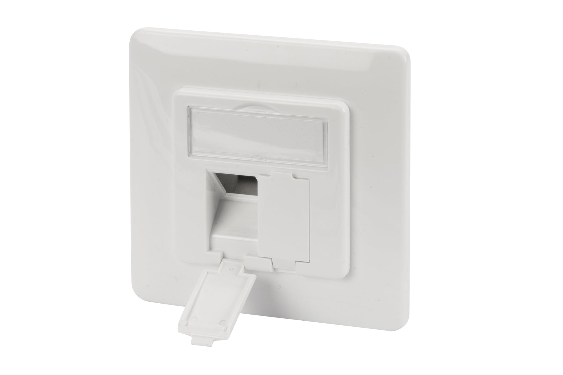 Digitus Keystone-Frontplatte – 1× Modul, 80× 80 mm, schraubenlos, weiss, 1 Stück, für Keystone-Module