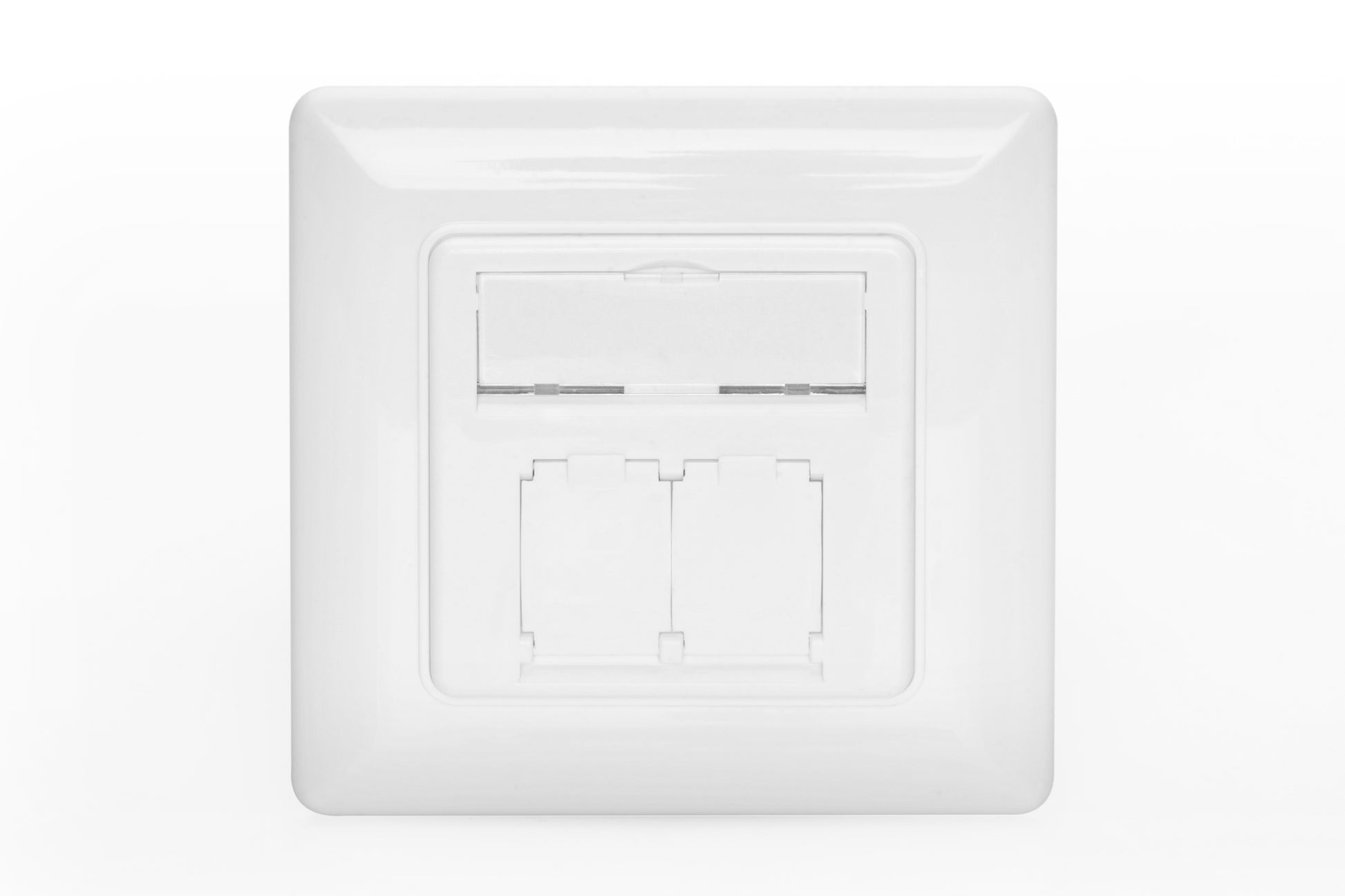 Digitus Keystone-Frontplatte – 1× Modul, 80× 80 mm, schraubenlos, weiss, 1 Stück, für Keystone-Module