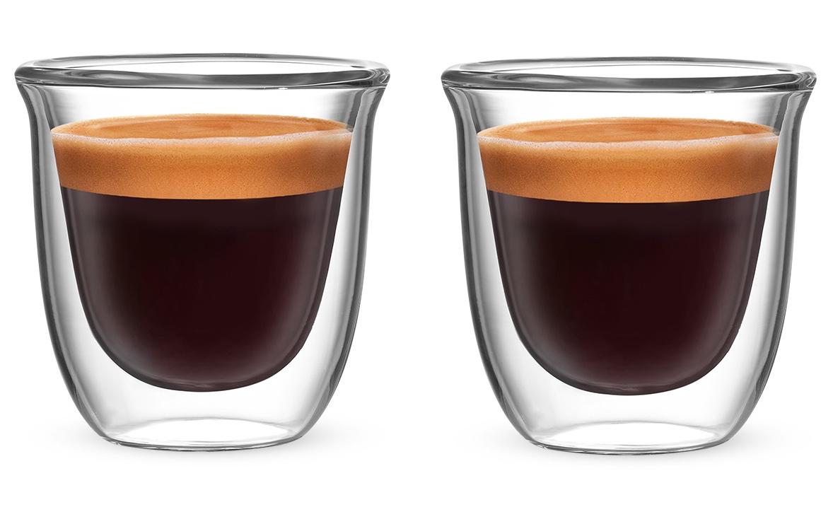 Bialetti Espressotasse – 2er Set, 80 ml, Borosilikatglas, Transparent, doppelwandig, spülmaschinenfest