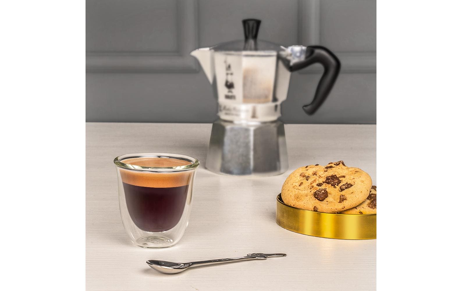 Bialetti Espressotasse – 2er Set, 80 ml, Borosilikatglas, Transparent, doppelwandig, spülmaschinenfest
