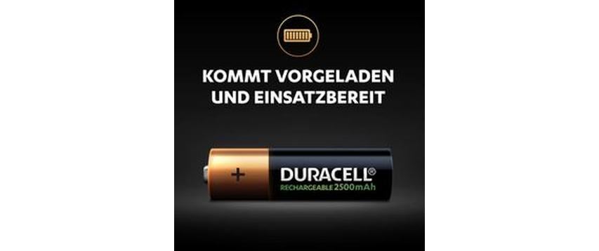 Duracell AA Akkus, NiMH, 2500 mAh, 1,2 V – 2 Stk.