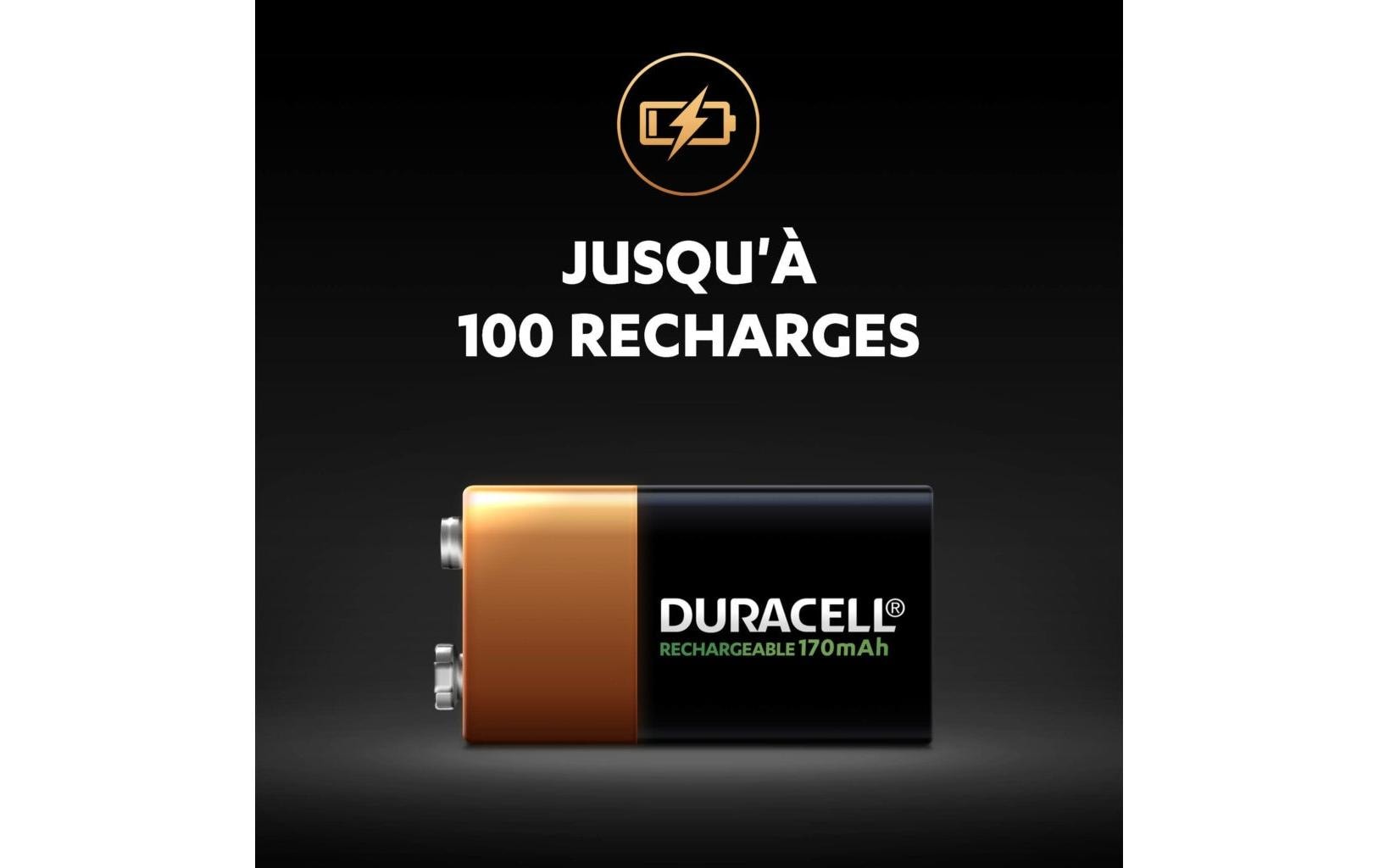 Duracell Akku 9 V 170 mAh 1,53 Wh Ni-MH – für 9V E-Block Geräte