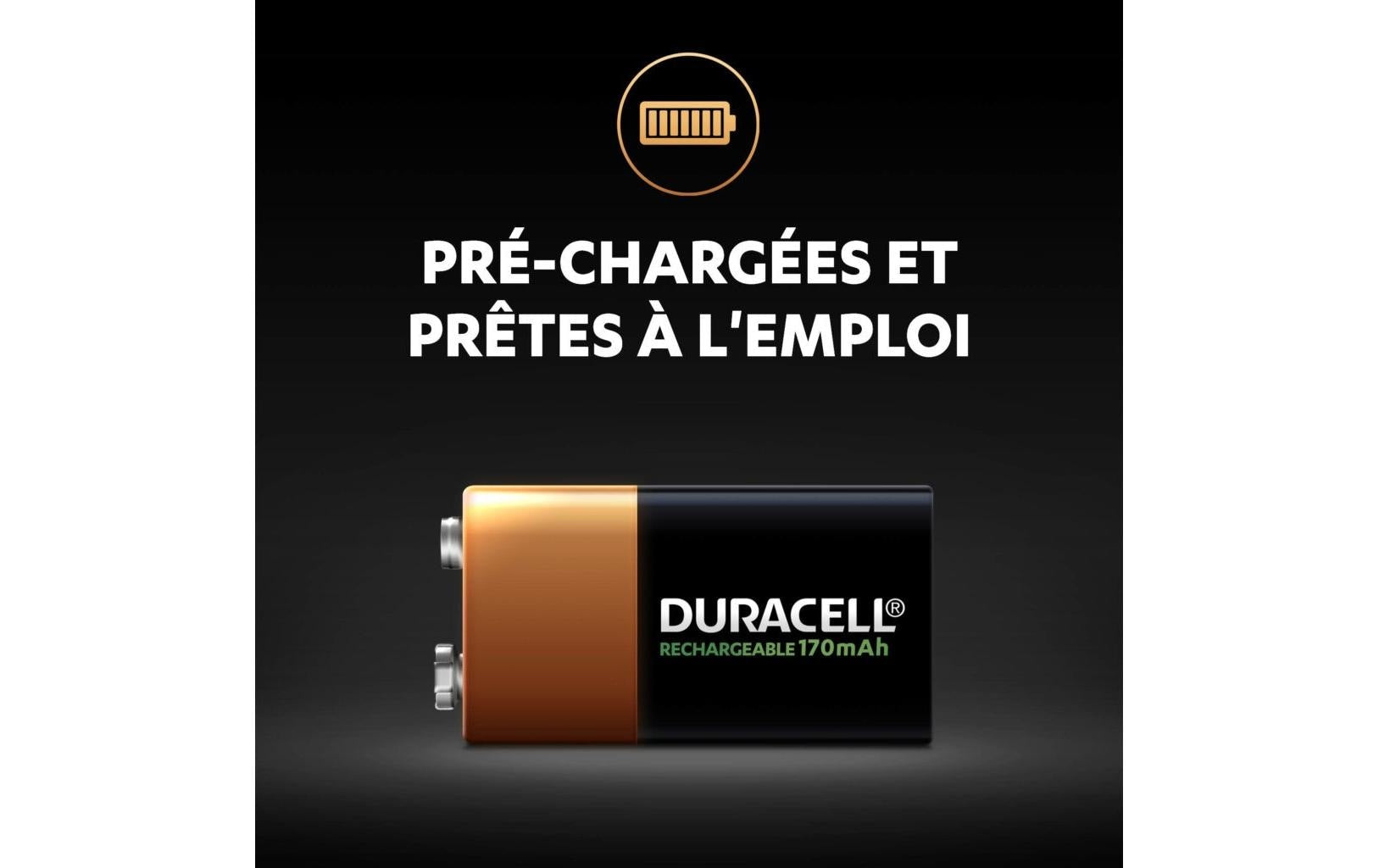 Duracell Akku 9 V 170 mAh 1,53 Wh Ni-MH – für 9V E-Block Geräte
