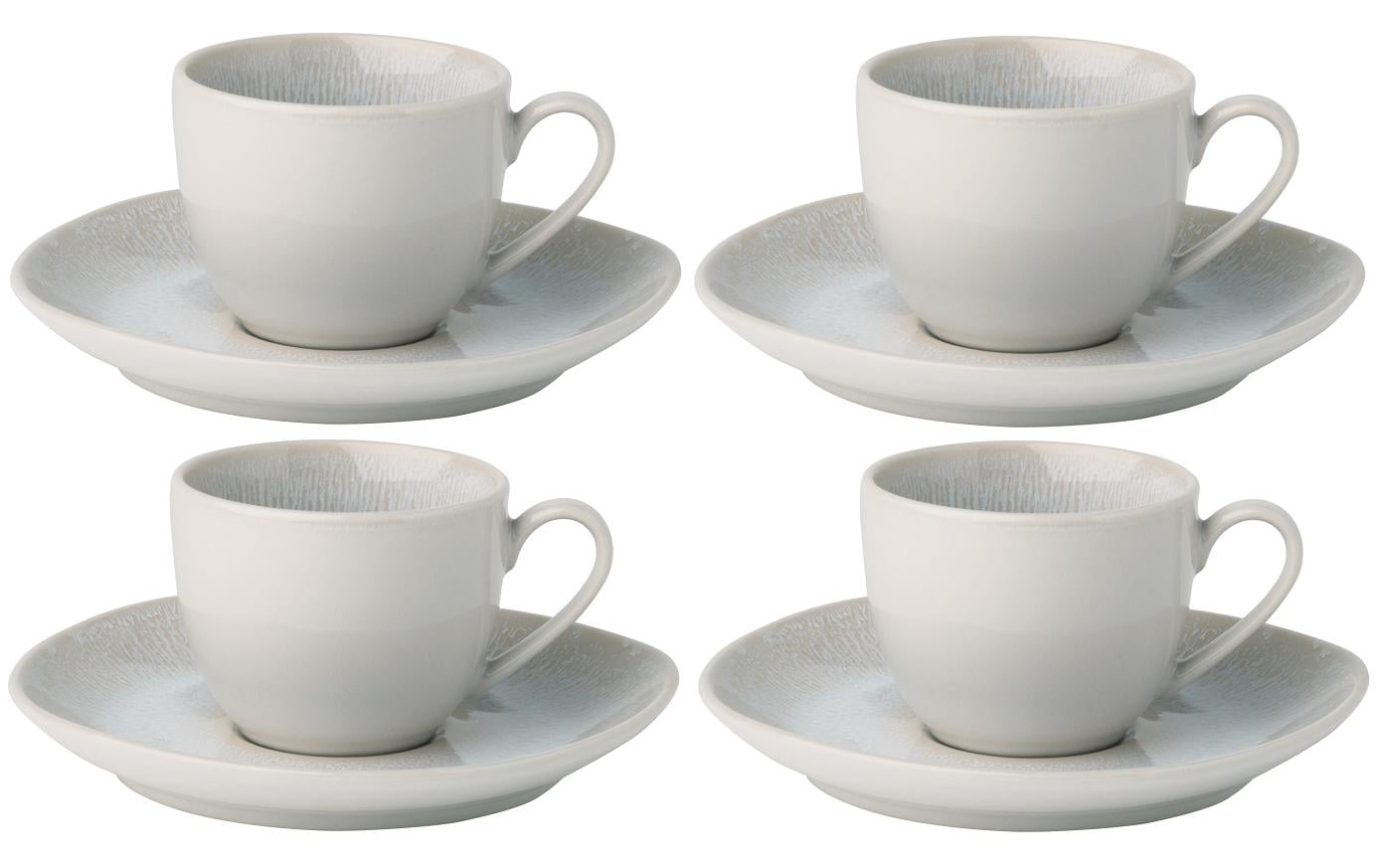 Sola Espressotasse Lunasol – 90 ml, Ø 12,5 cm, Steingut, Hellgrau, spülmaschinenfest, mikrowellengeeignet