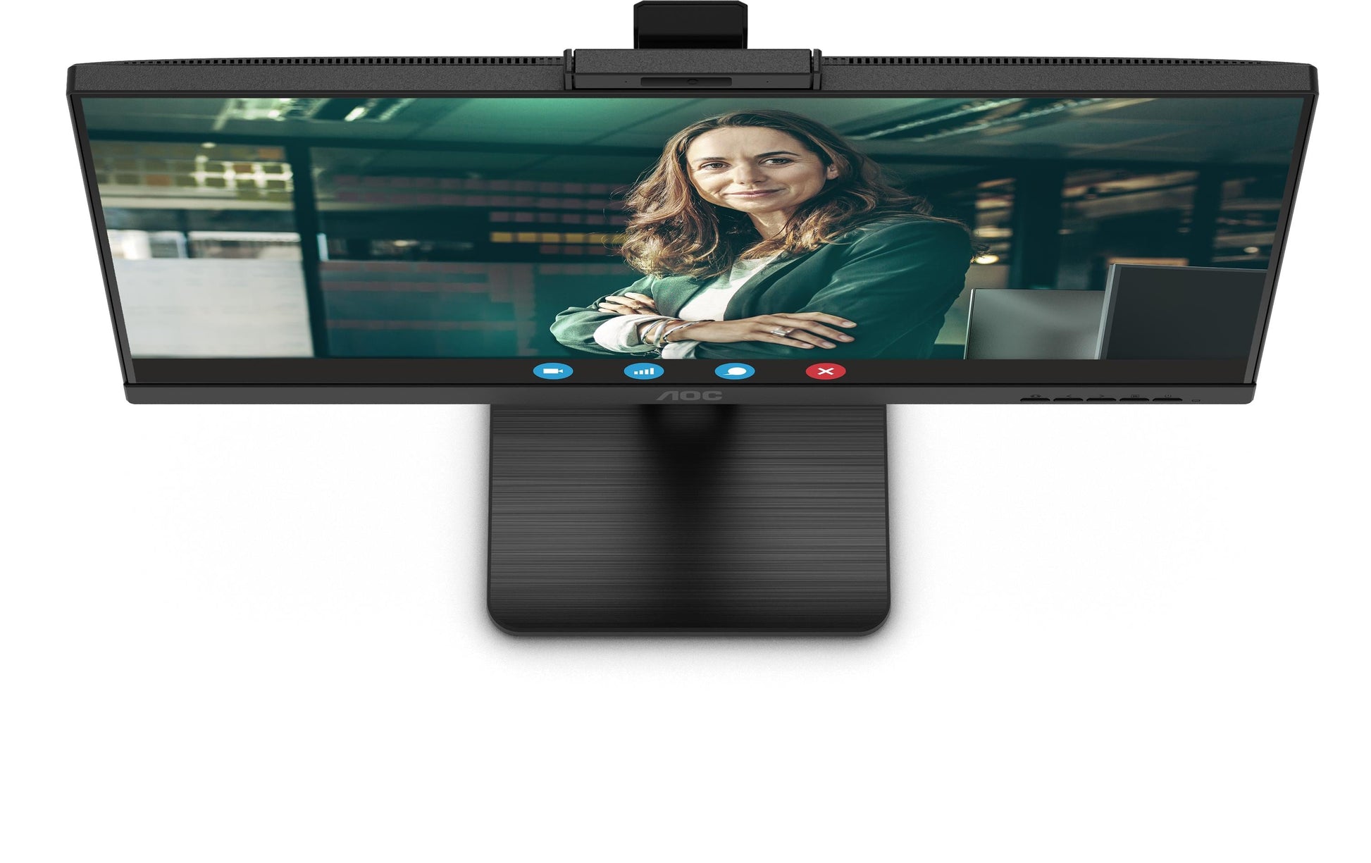 AOC 24P3CW – Monitor, 23,8", IPS, 75 Hz, 300 cd/m², Webcam, USB-C (65 W PD), VESA 100 × 100, Schwarz