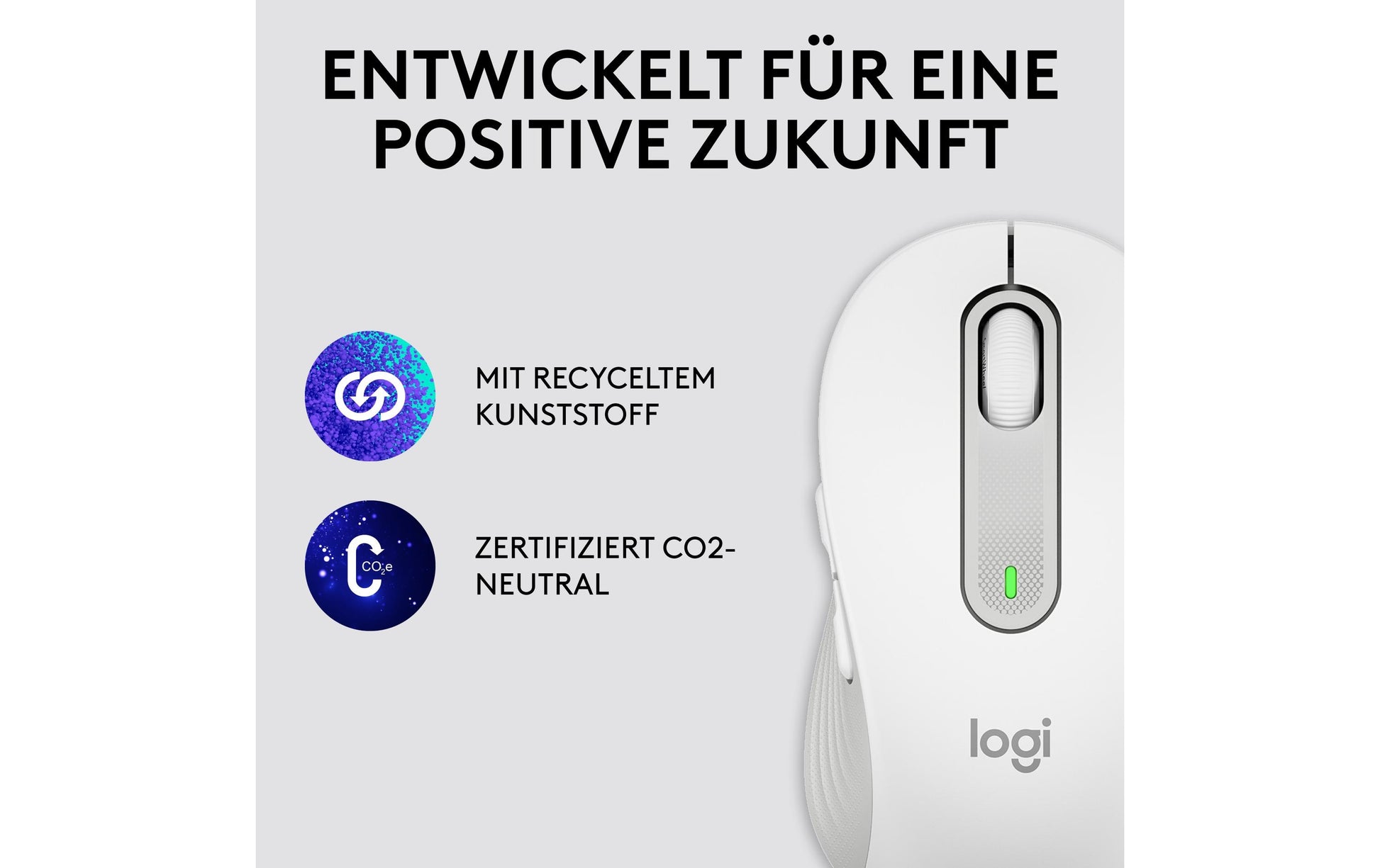 Logitech M650 L Maus – kabellos, für Rechtshänder, für Handflächen L, weiss