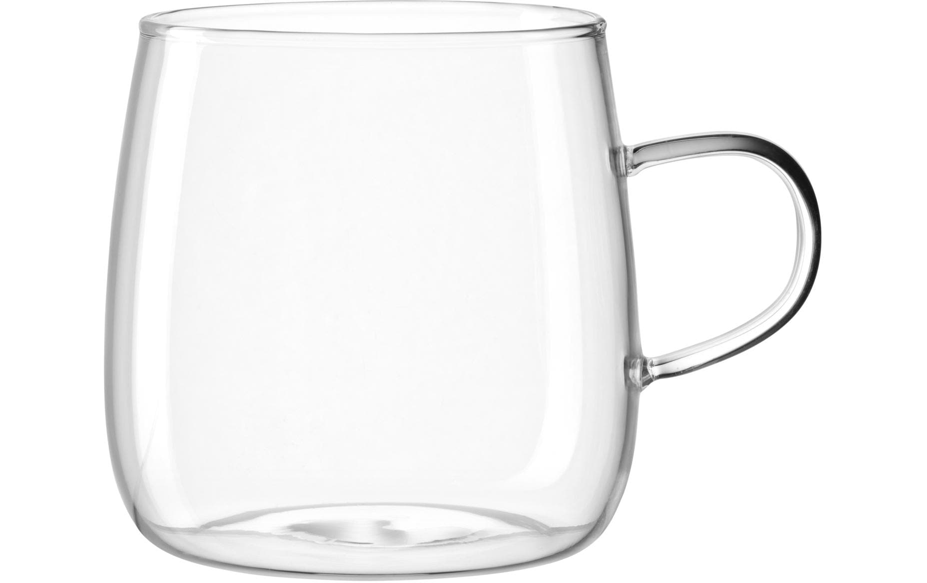 LEONARDO Teetasse – 0,57 l, Glas, transparent, Henkel, spülmaschinenfest, mikrowellenfest, 4 Stück