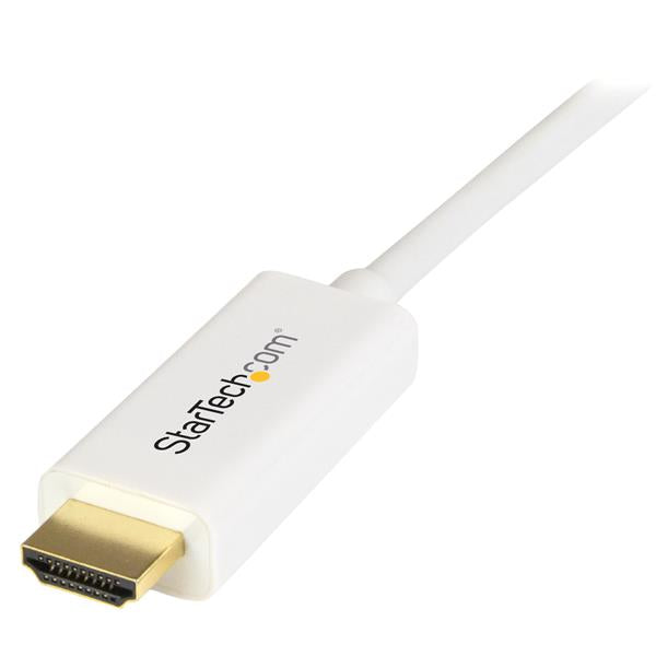 StarTech.com Mini DisplayPort zu HDMI Kabel – 4K (3840 × 2160) @ 30 Hz, 2 m, HDMI 1.4, Weiss