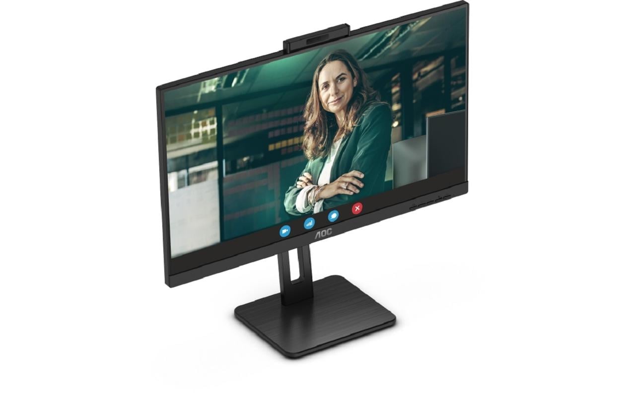 AOC 24P3QW – Monitor, 23,8", IPS, 75 Hz, 300 cd/m², Webcam, Lautsprecher, VESA 100 × 100, Schwarz