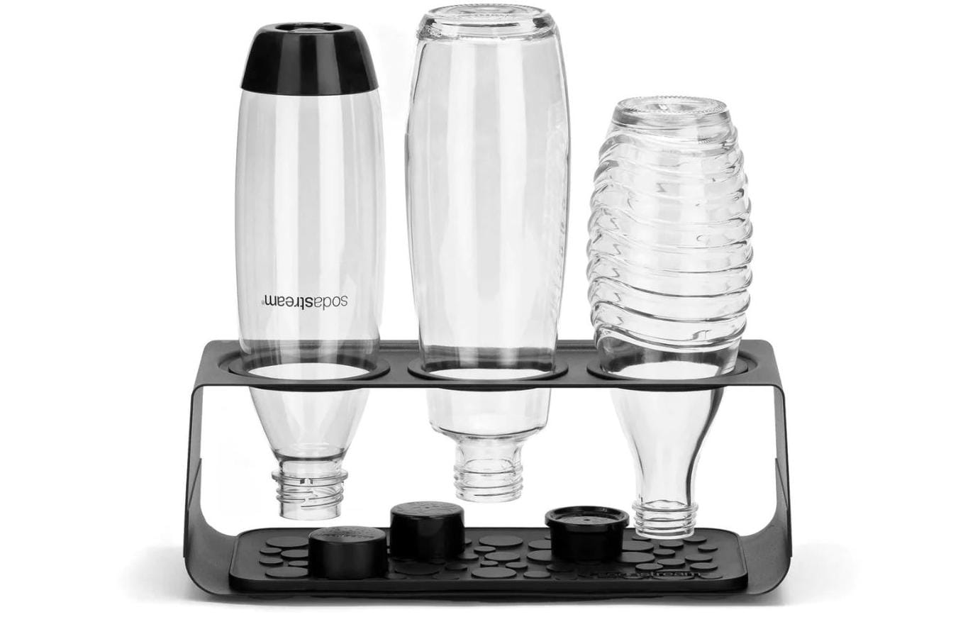 SodaStream Tropfschale – für Wassersprudler-Flaschen, Edelstahl/Silikon, Schwarz
