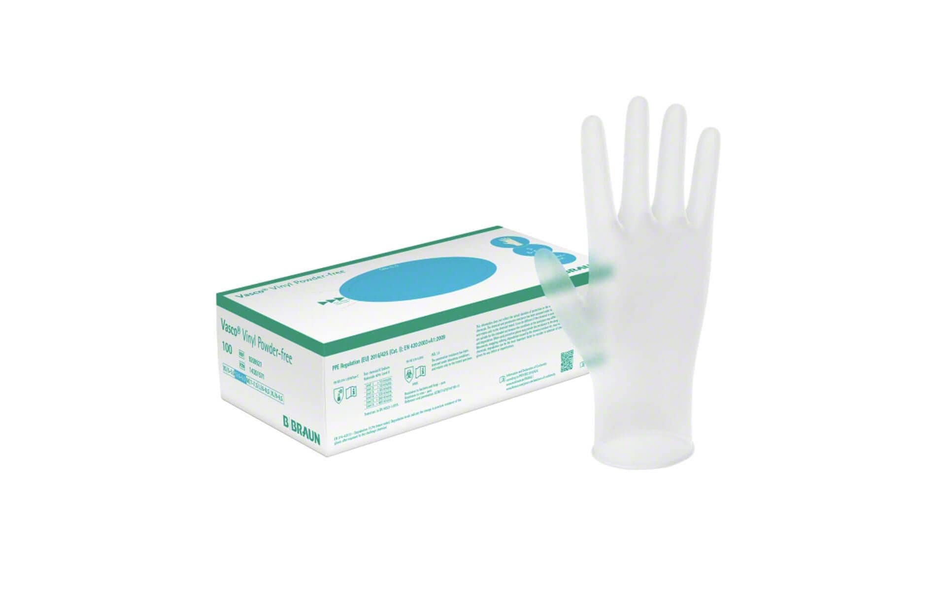 B. Braun – Einweghandschuhe Vinyl – S, 50 Paar – Transparent, MDR Klasse I
