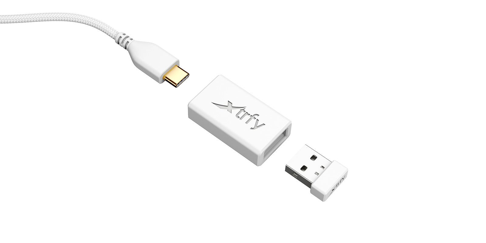 CHERRY XTRFY M42 – Gaming-Maus – Kabellos (2,4 GHz), 19000 DPI, RGB-Beleuchtung, beidhändig, Weiss