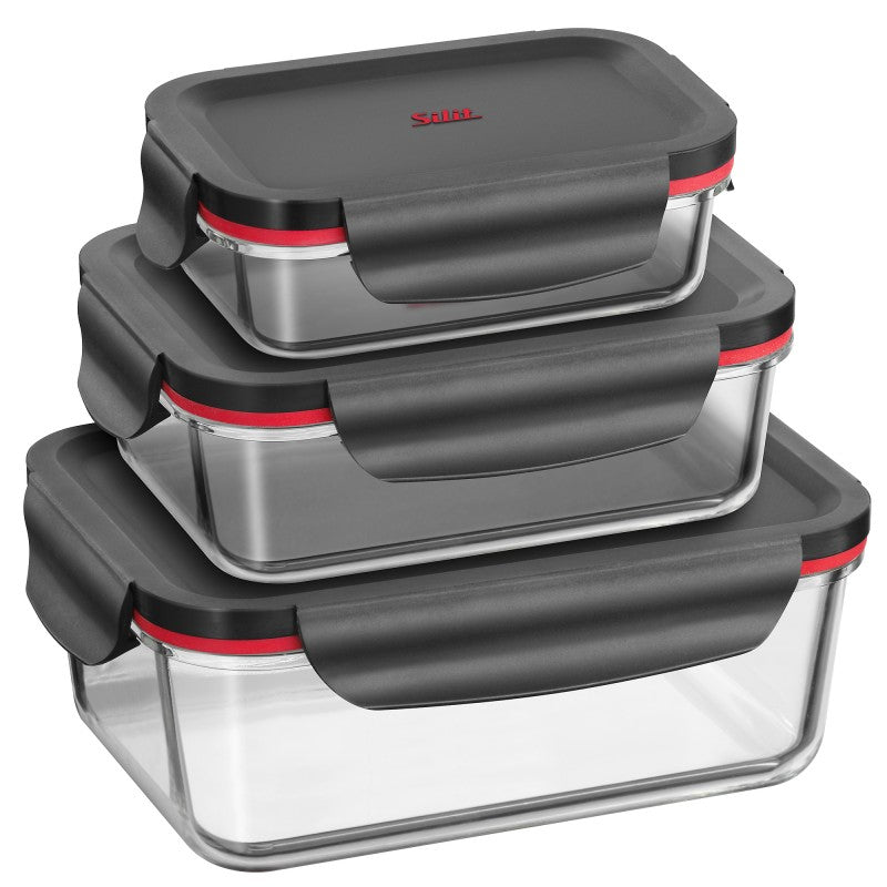Silit Vorratsbehälter-Set – eckig – Glas – transparent – 3-teilig