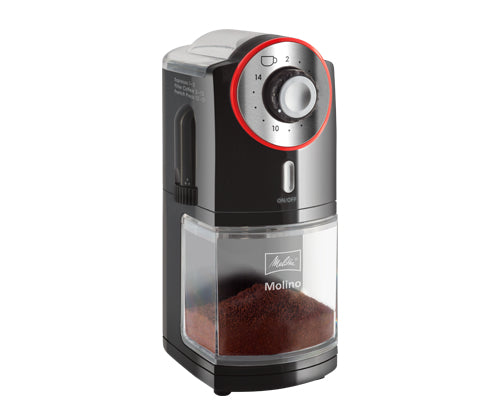 Melitta Kaffeemühle Molino – 200 g, Kegelmahlwerk, 100 W – Schwarz