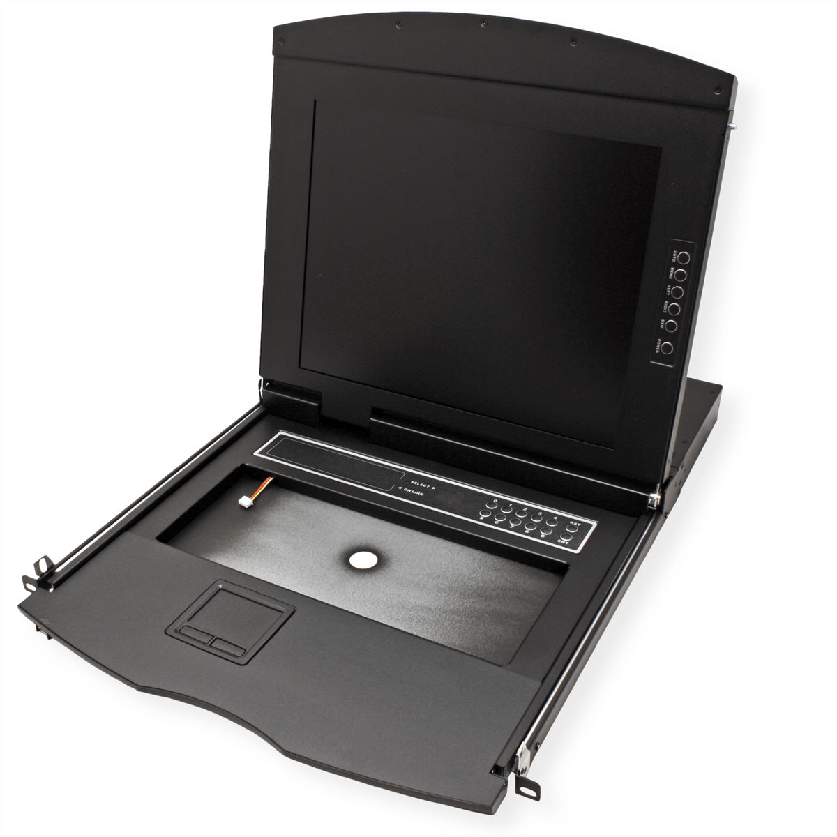 VALUE 17" Rack-LCD-Konsole – 8-Port VGA KVM-Switch, 1280 × 1024, USB 2.0, CH-Layout – 1U