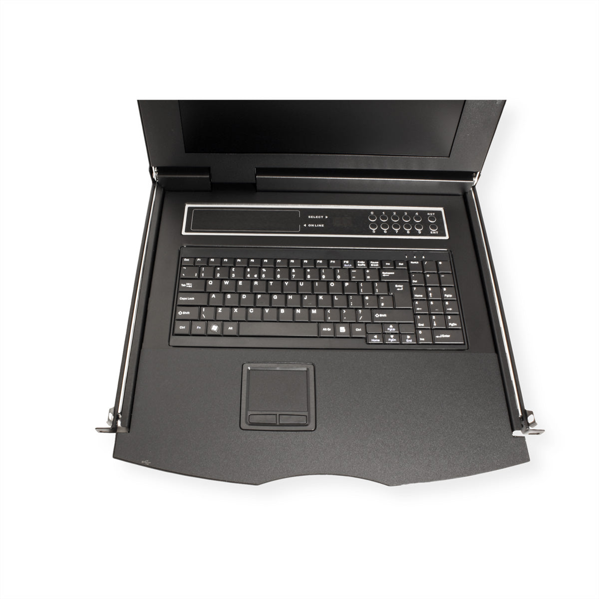VALUE 17" Rack-LCD-Konsole – 8-Port VGA KVM-Switch, 1280 × 1024, USB 2.0, CH-Layout – 1U