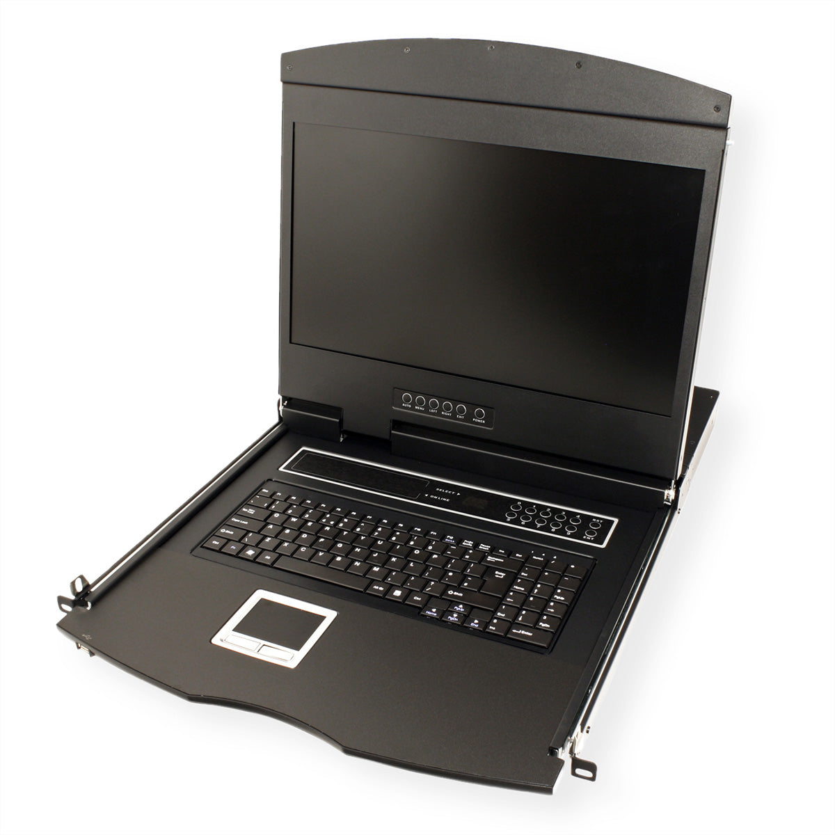 VALUE 19" Rack-LCD-Konsole – 8-Port VGA KVM, 1366 × 768, DE-Layout – 1U