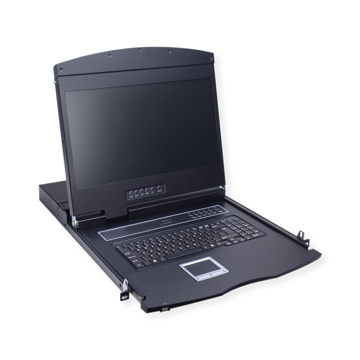 VALUE 19" Rack-LCD-Konsole – 8-Port VGA KVM – 1366 × 768, USB 2.0, CH-Layout – 1U