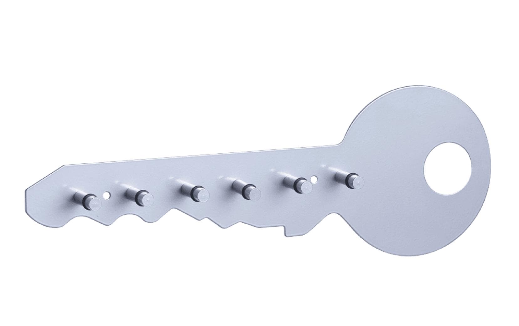 Zeller Present Schlüsselleiste, 6 Haken, Metall, Silber
