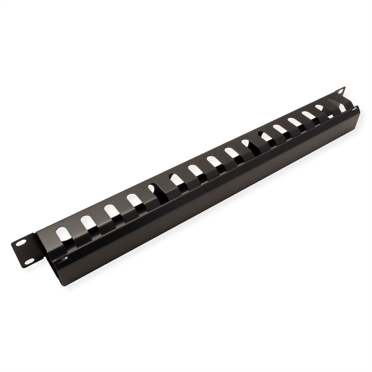 VALUE 19" Frontplatte, 1 HE, Kabelführung 40×40 mm, für 19"-Racks, Schwarz