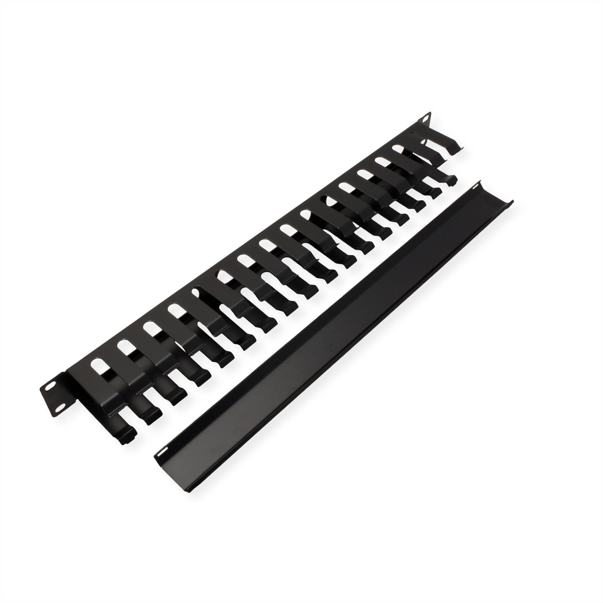 VALUE 19" Kabelführung – 1U, Rangierkanal 40×60 mm, 500 mm Tiefe, Schwarz