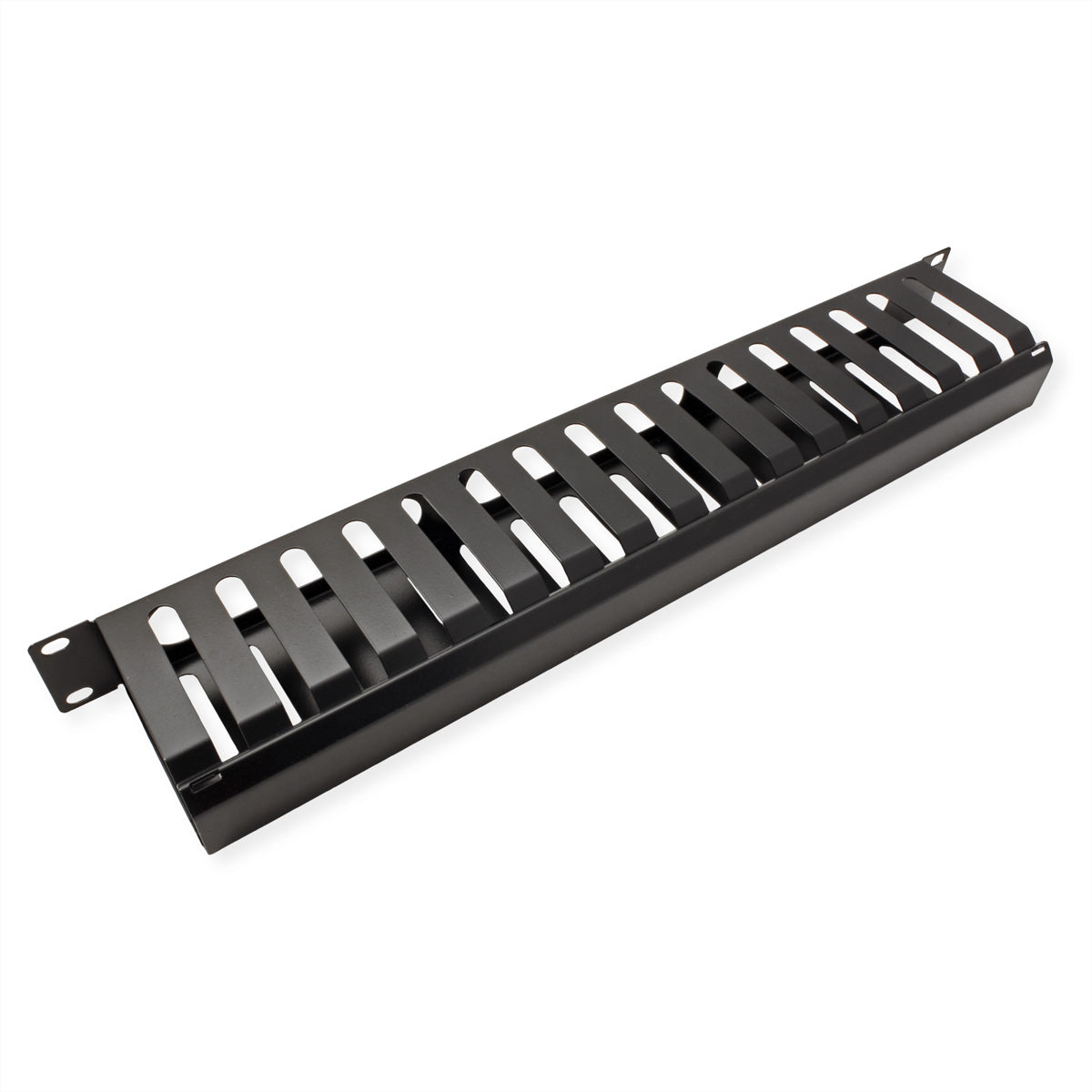 VALUE 19" Frontplatte 1 HE, Rangierkanal 40×80 mm, für 19"-Racks, Schwarz