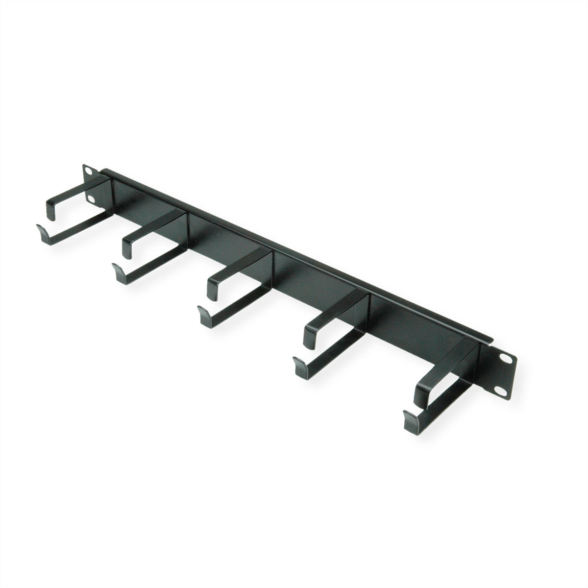 VALUE 19"-Kabelführung, 1 HE, 5 G-Typ Kabelösen, für 19" Rack, Schwarz